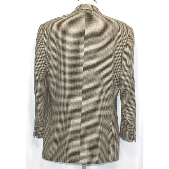 ZANETTI Balogna Houndstooth Lessona Wool Silk Sport Coat Blazer Mens US Size 44L - Picture 5 of 9